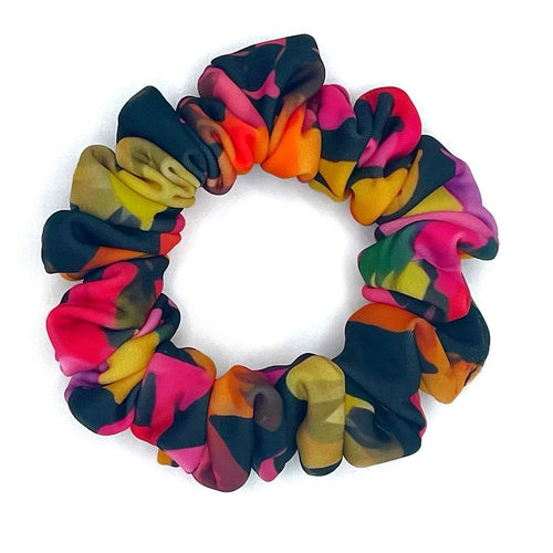 Black Floral Skinny Scrunchie