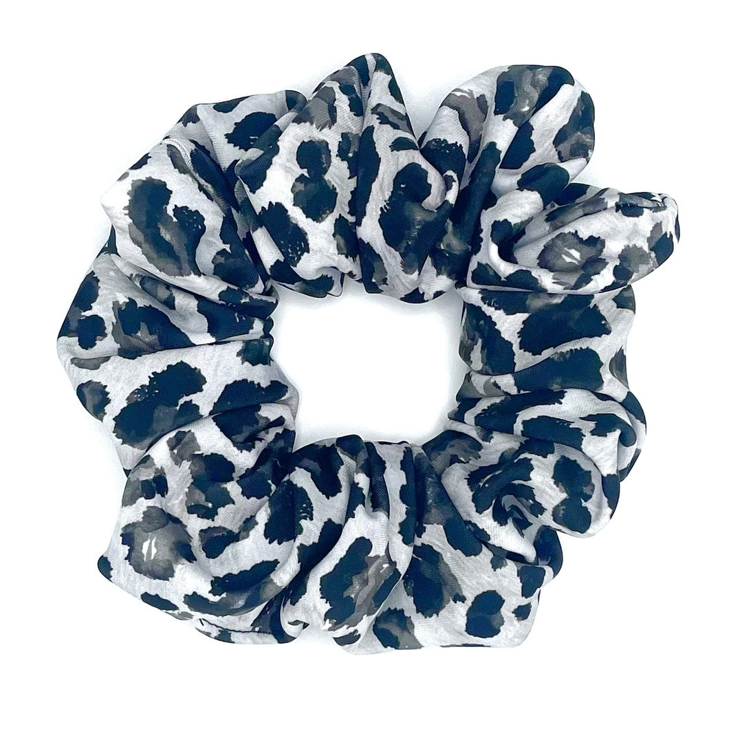 Grey Leopard Print Scrunchie